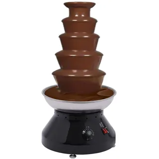 Schokobrunnen 5 Ebenen, Elektrische Schokoladenbrunnen Große Edelstahl Schokolade Brunnen Schmelzfunktion 7 lb Schokoladenfontäne für Geburtstagsfeiern Party Hochzeit Hotel, Schwarz