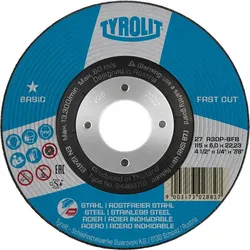 Tyrolit Universal Schruppscheibe (Schleifscheibe) ø 125 x 6 mm für Stahl