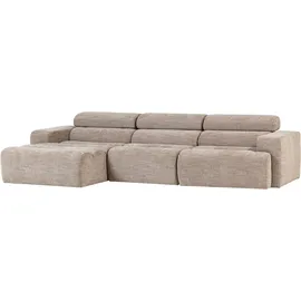 Woood Ecksofa Novi Melange-Stoff 3-Sitzer Beige