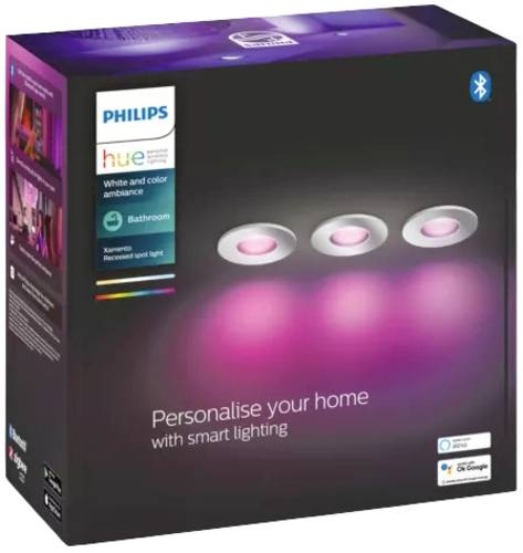 Philips Lighting Hue LED-Einbauleuchte 871951435539200 Hue White & Col. Amb. Xamento Einbauspot silb