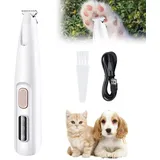 Hundeschermaschine mit LED-Licht - Wiederaufladbar Hundeschermaschine Pfotentrimmer Krallenschleifer,Hund Katze Schermaschine für Körper, Pfoten, Augen, Ohren, Gesicht