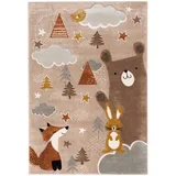 Pergamon Kinder Teppich Maui Kids Fuchs und Bär Braun Textil, 140x200 cm