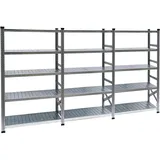 Proregal Fachbodenregal Stecksystem Proximo Komplettregal HxBxT 200 x 450 x 60 cm 5 Ebenen Fachlast 130 kg Beidseitig Nutzbar Verzinkt