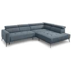 SOMETA Ecksofa Monterrey Stoff Graublau