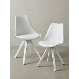 KADIMA DESIGN Esszimmerstuhl Lund Kunstleder weiß 2er Set