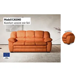 Cotta 2,5-Sitzer "Casino", schwarz, B:191cm H:88cm T:92cm, Luxus-Microfaser (100% Polyester);NaturLEDER, echtes Rindsleder, Sofas, Polstergarnitur, auch als Set erhältlich