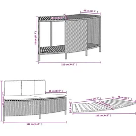 vidaXL Whirlpool-Umrandung Grau Poly Rattan und Massivholz Akazie