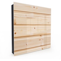 Primedeco Schlüsselkasten Magnetpinnwand und Memoboard mit Glasfront Motiv Holz Bretter (1 St) braun