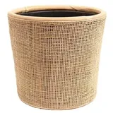 WDMT Rattan Drypot Pflanzkorb - ø 42 x 42 cm - Nachhaltiger Blumentopf mit wasserdichtem Innentopf - Handgefertigter Korb für Zimmerpflanzen - Blumentöpfe - Pflanzenkörbe - Hellbraun
