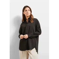 Langarmbluse BUGATTI, Damen, Gr. 38, schwarz, 70% Baumwolle, 27% Polyamid, 3% Elasthan, unifarben, casual, normal, ohne Ausschnitt, Langarm 2-Knopf-Manschette, Blusen, aus elastischer Baumwollware