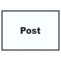 Post Aufkleber mit Text Annahme Brief Paket waagerecht A4 (210x297mm)