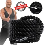 MIWEBA Sports Battle Rope BR100, 9 oder 12 m langes Trainingsseil, 3-Strang Twisted-Design, Ø 4 cm (12,0 m)