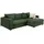 luma-home Dauerschlaf-Ecksofa Federkern Schlafsofa Couch Bettkasten ausziehbar Cord Grün & 15156 - Grün