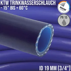 19 mm 3/4 Zoll Trink Wasser Kirmes Volksfest Biergarten Schlauch TPE KTW DVGW W..."
