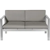Beliani Salerno Loungesofa 2-Personen dunkelgrau