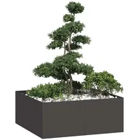VidaXL Pflanzkübel Schwarz 100x100x40 cm Stahl