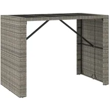vidaXL Bartisch mit Glasplatte 145 x 80 x 110 cm Grau
