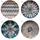 Mäser Iberico Blue Platzteller rund Blau/Weiß 4er Set