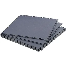 Vevor PVC Garagenboden, 8er-Pack 513x513x5 mm, Werkstattboden, Industrieboden, Klick Verlegung, rutschfeste PVC-Matten mit Diamantplatte für Werkstatt, Lager, Werkzeugraum, Graphitgrau