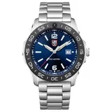 Luminox XS.3123 Herrenuhr 44mm - Taucheruhr in Silber/Blau mit Datumsanzeige 200m wasserdicht Saphirglas