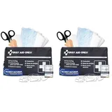 First Aid Only Kfz Verbandtasche DIN 13164 | Auto Verbandskasten als Erste Hilfe Set für HU (StVO-konform) | Notfalltasche für Auto und Motorrad | P-10019 (Packung mit 2)