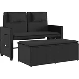vidaXL Gartenbank 115 x 58 x 34 cm Schwarz