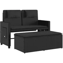 vidaXL Gartenbank 115 x 58 x 34 cm Schwarz