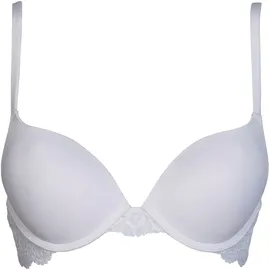 AFTER EDEN Push-up-BH AFTER EDEN "TESS", Damen, Gr. 85, Cup B, weiß, Spitze, Obermaterial: 75% Nylon, 13% Elasthan, 12% Polyamid, unifarben, comfort fit, BHs Push-up-BH, mit Schale, mit Bügel, mit Spitze, breite Träger, feminin, bequem