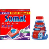 SOMAT Tabs 63 AW all in 1 Extra, Geschirrspül Tabs für strahlende Sauberkeit, bekämpfen selbst eingetrocknete Rückstände + Somat Duo Power Experten Intensiv-Maschinenreiniger 250ml