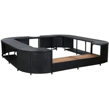 vidaXL Whirlpool-Umrandung quadratisch 268 x 268 x 55 cm schwarz