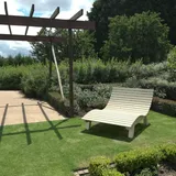 Gartenliege Relaxliege "Liege-Franzi" (Fichte) Breite 120cm Einstiegshöhe 40cm mit Füßen - Naturbelassen