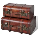 vidaXL Dekokoffer aus Holz 2 Stk. Retro-Stil Braun