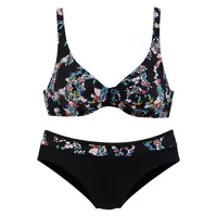 PETITE FLEUR Bügel-Bikini Damen schwarz-bedruckt Gr.36 Cup C