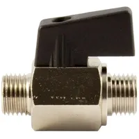 Riegler Mini-Kugelhahn, glatte Oberfläche, MS vern., G 1/4 AG,