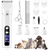 Focenat 4 in 1 Hundeschermaschine,Schermaschine hund,Hunde Schermaschinen,Hundehaarschneidemaschine,mit 4 Multifunktions-Schneidköpfen,Pflegeschere,Kamm,für Körper,Pfoten,Augen,Ohren,Gesicht