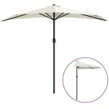 furnicato Balkon-Sonnenschirm mit Alu-Mast Sandfarben 270x144 cm Halbrund