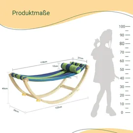 SoBuy Kinderschaukelstuhl Bunt 120 x 36 x 46 cm Holz natur