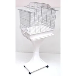 Mega  Vogelkäfig Wellensittich Kanarien  mit Ständer weiß