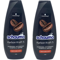 2x Schauma Karbon Kraft 5 400ml Koffein Shampoo kräftigt die Haare Zedernholz