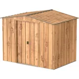 Duramax Metallgerätehaus, 2,6x1,8m Holzoptik gerätehaus, aus Metall in Braun, Geräteschrank mit 0,5 mm Wandstärke Gartenhaus Braun - Duramax