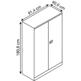 BISLEY Stahlschrank Universal E722A03G525 lichtgrau, anthrazitgrau 91,4 x 40,0 x 180,6 cm, aufgebaut