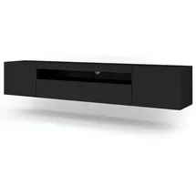 BIM Furniture Aura Lowboard 200 cm Schwarz Matt MDF