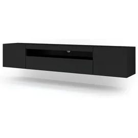 BIM Furniture Aura Lowboard 200 cm Schwarz Matt MDF