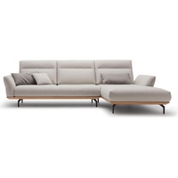 hülsta sofa Ecksofa hs.460, Sockel in Eiche, Winkelfüße in Umbragrau, Breite 318 cm grau