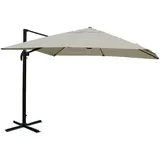 MCW Ampelschirm A96 3,5x3,5m Alu Creme-Grau ohne Ständer