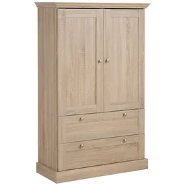otto home HOME "Binz, Wäscheschrank, Mehrzweckschrank, skandinavischer Landhausstil", weiß (weiß, eichefarben), B:84cm H:130cm T:35cm, FSC-zertifizierter Holzwerkstoff, MDF, Spanplatte, Schränke, Drehtürenschrank, viele Stauraummöglichkeiten, Metallgriffe, Türen