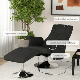 Homcom Massagesessel mit Fußhocker elektrisch 95 x 88 x 78 cm Schwarz