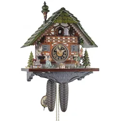 Hönes -Kuckucksuhr Schwarzwaldhaus mit Fachwerk 8-Tage Laufwerk 38cm- 8770