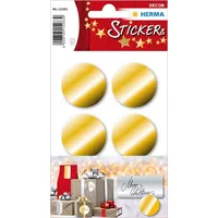 Herma 15283 Aufkleber Weihnachten Gold rund, 18 Stück, Ø