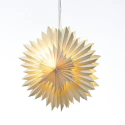 LED Papierstern EISBLUME Weihnachtsstern Faltstern beleuchtet 40cm
